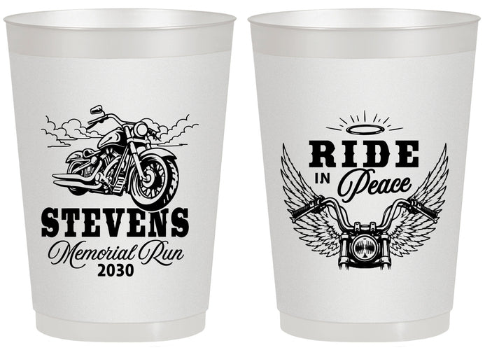 Personalized Memorial 20 oz Frosted Cups - Ride In Peace | 310015