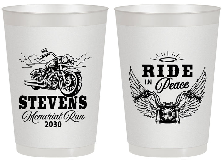 Personalized Memorial 20 oz Frosted Cups - Ride In Peace | 310015