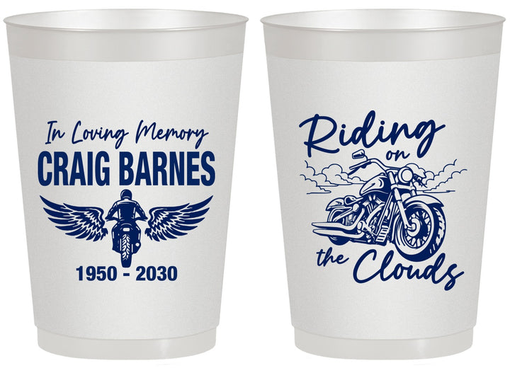 Personalized Memorial 20 oz Frosted Cups - Riding On The Clouds | 310017