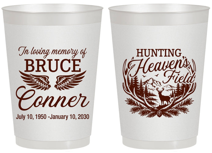 Personalized Memorial 20 oz Frosted Cups - Hunting Heavens Field | 310021