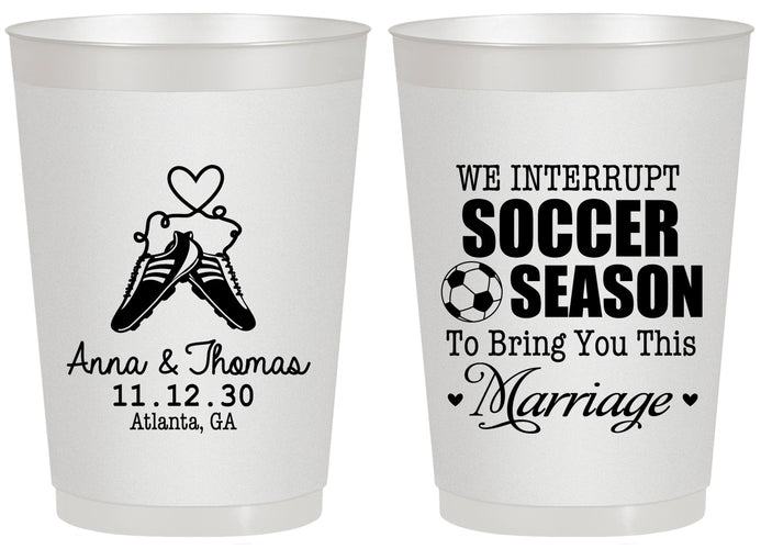 Personalized Wedding 20 oz Frosted Cups - We Interrupt Soccer | 311
