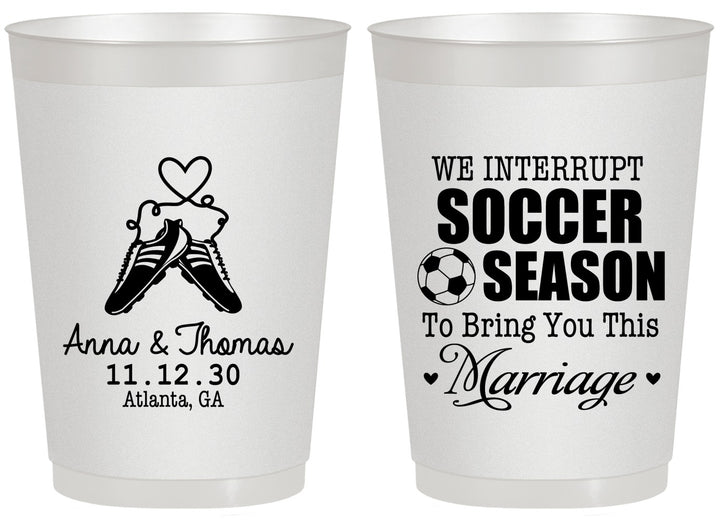Personalized Wedding 20 oz Frosted Cups - We Interrupt Soccer | 311