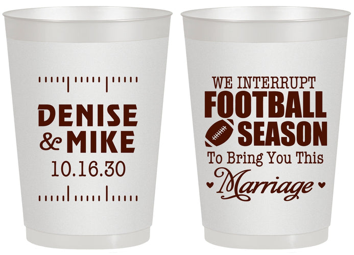 Personalized Wedding 20 oz Frosted Cups - We Interrupt Football | 314