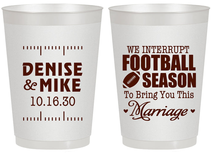 Personalized Wedding 20 oz Frosted Cups - We Interrupt Football | 314