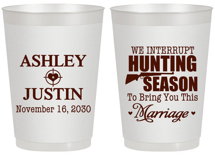 Personalized Wedding 20 oz Frosted Cups - We Interrupt Hunting | 316