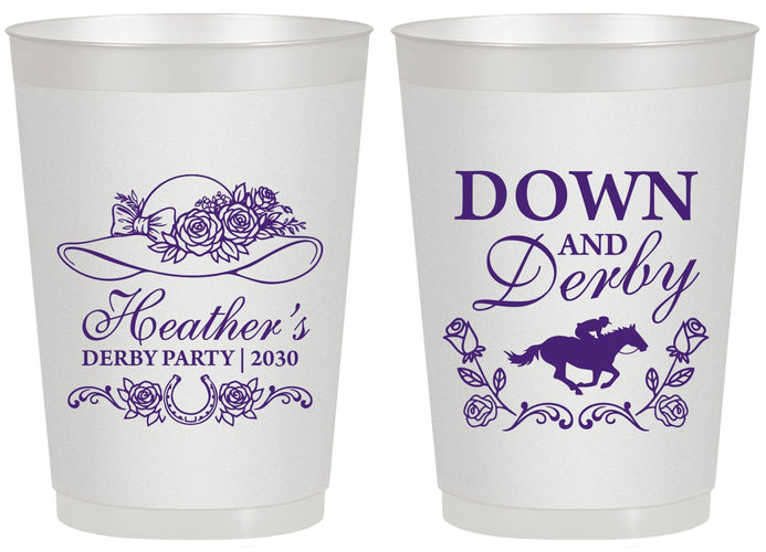 Personalized Derby Day 20 oz Frosted Cups - Down And Derby | 320001