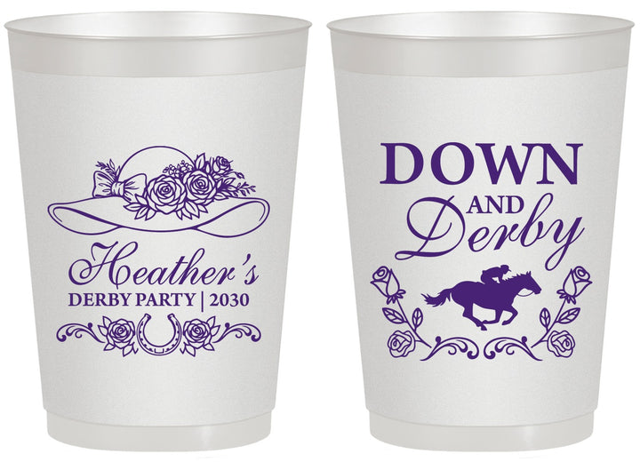 Personalized Derby Day 20 oz Frosted Cups - Down And Derby | 320001