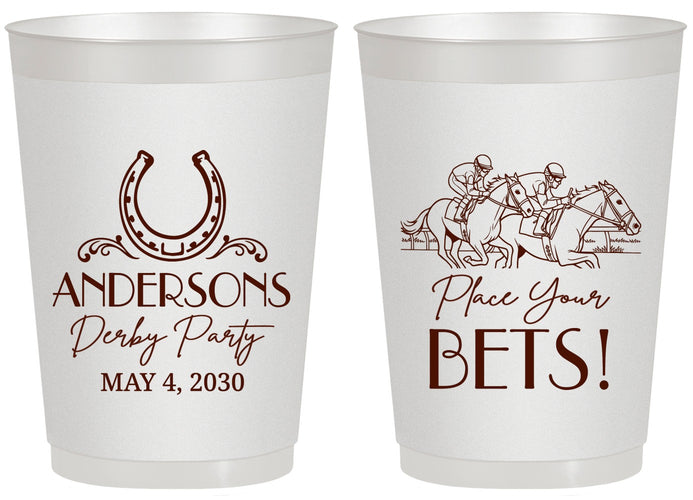 Personalized Derby Day 20 oz Frosted Cups - Place Your Bets | 320003