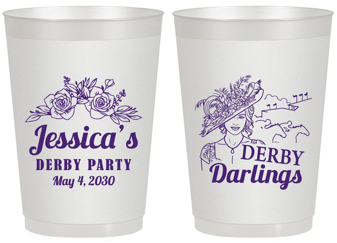 Personalized Derby Day 20 oz Frosted Cups - Derby Darlins | 320004