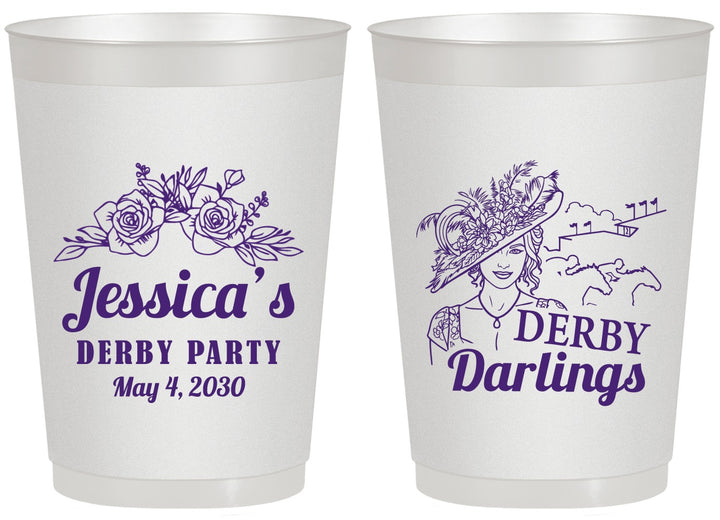 Personalized Derby Day 20 oz Frosted Cups - Derby Darlins | 320004