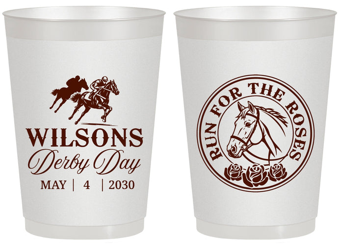 Personalized Derby Day 20 oz Frosted Cups - Run For The Horses | 320006