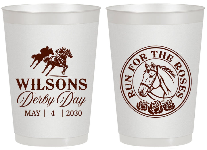 Personalized Derby Day 20 oz Frosted Cups - Run For The Horses | 320006