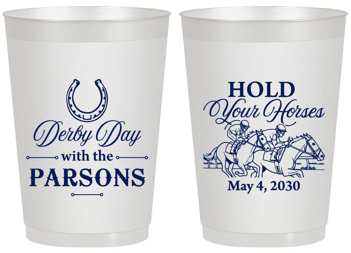 Personalized Derby Day 20 oz Frosted Cups - Hold Your Horses | 320008