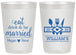 Personalized Wedding 20 oz Frosted Cups - Eat Drink Be Married | 327