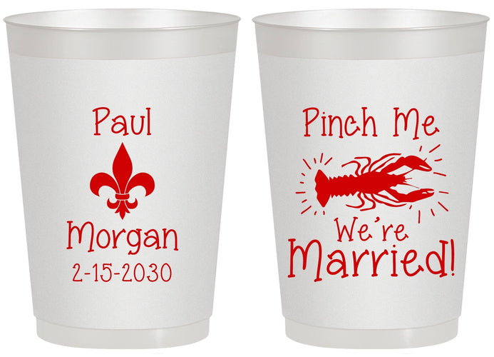 Personalized Wedding 20 oz Frosted Cups - Crawfish Boil | 330