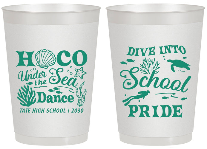 Personalized Homecoming 20 oz Frosted Cups - Hoco Under The Sea | 330000