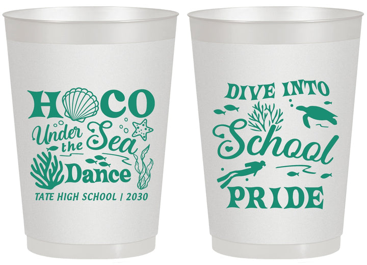Personalized Homecoming 20 oz Frosted Cups - Hoco Under The Sea | 330000