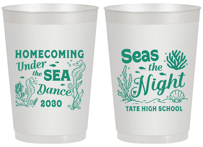 Personalized Homecoming 20 oz Frosted Cups - Under The Sea Dance | 330001