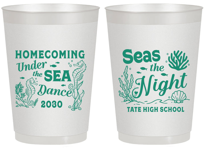 Personalized Homecoming 20 oz Frosted Cups - Under The Sea Dance | 330001