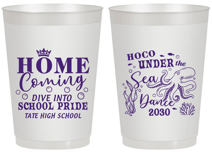 Personalized Homecoming 20 oz Frosted Cups - Under The Sea Dance | 330002