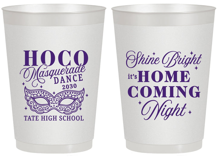 Personalized Homecoming 20 oz Frosted Cups - Hoco Masquerade Dance | 330009