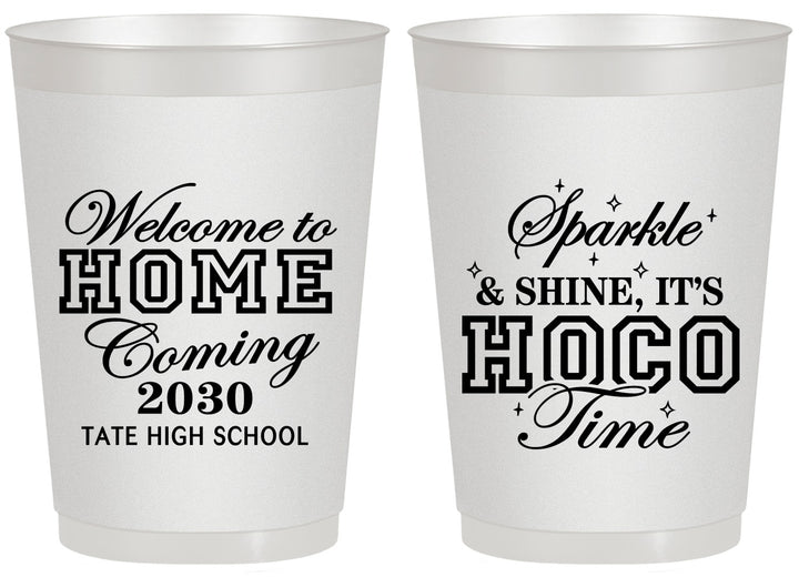 Personalized Homecoming 20 oz Frosted Cups - Sparkle Shine Hoco Time | 330017