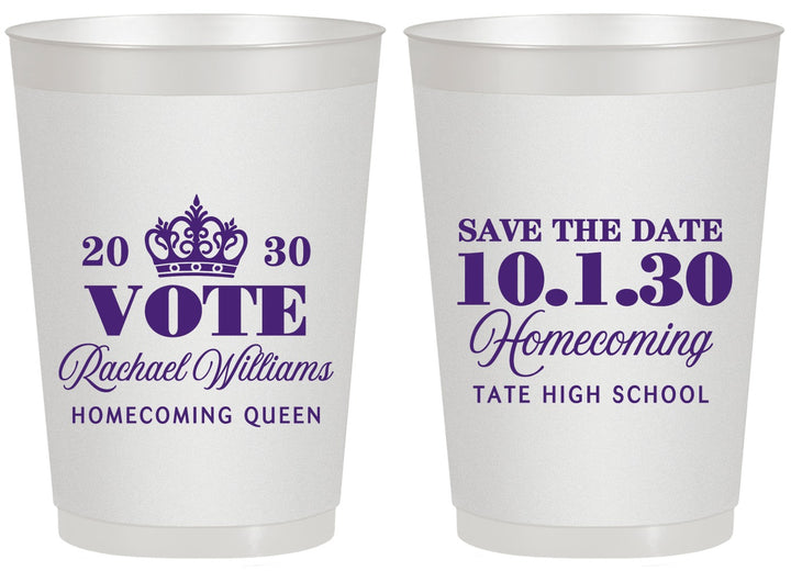 Personalized Homecoming 20 oz Frosted Cups - Hoco Queen Vote | 330020