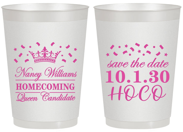 Personalized Homecoming 20 oz Frosted Cups - Hoco Queen Vote | 330024