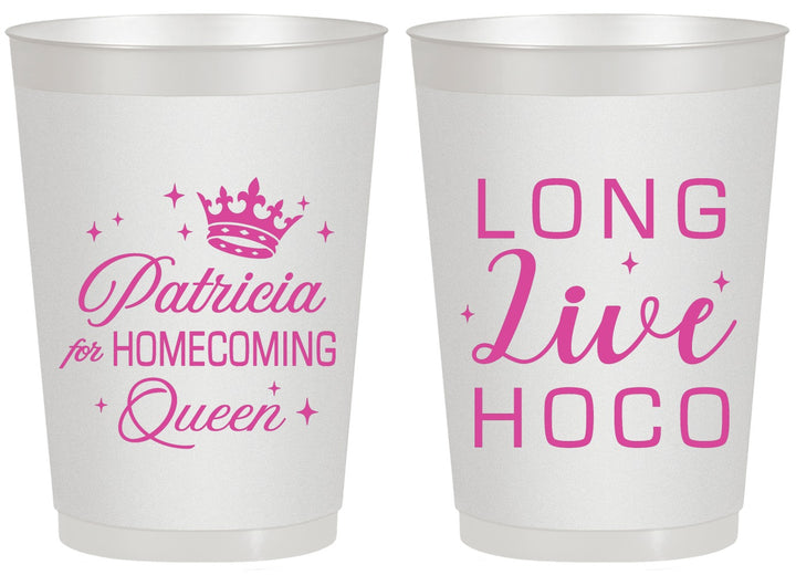 Personalized Homecoming 20 oz Frosted Cups - Hoco Queen Vote | 330026