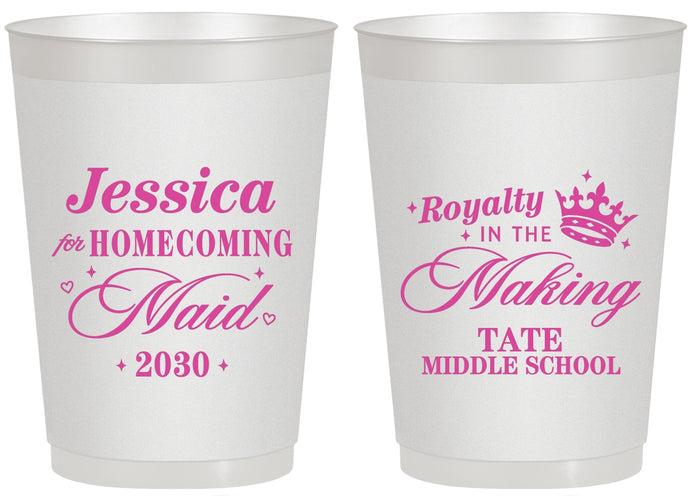 Personalized Homecoming 20 oz Frosted Cups - Hoco Maid Vote | 330029