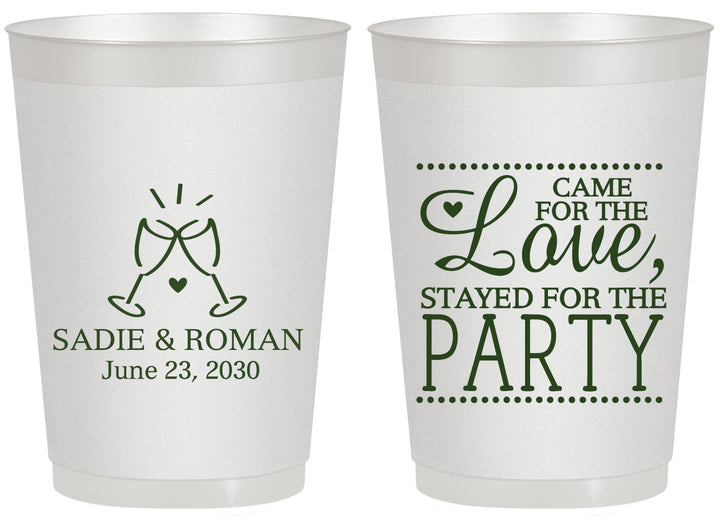 Personalized Wedding 20 oz Frosted Cups - Love Party | 331
