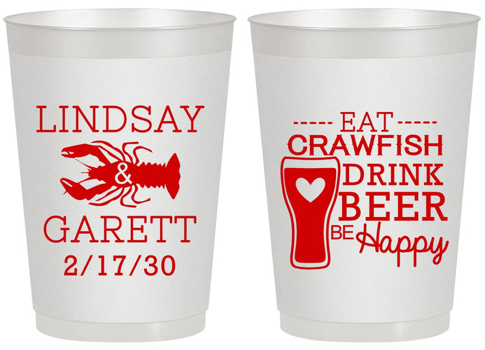 Personalized Wedding 20 oz Frosted Cups - Crawfish Boil | 333