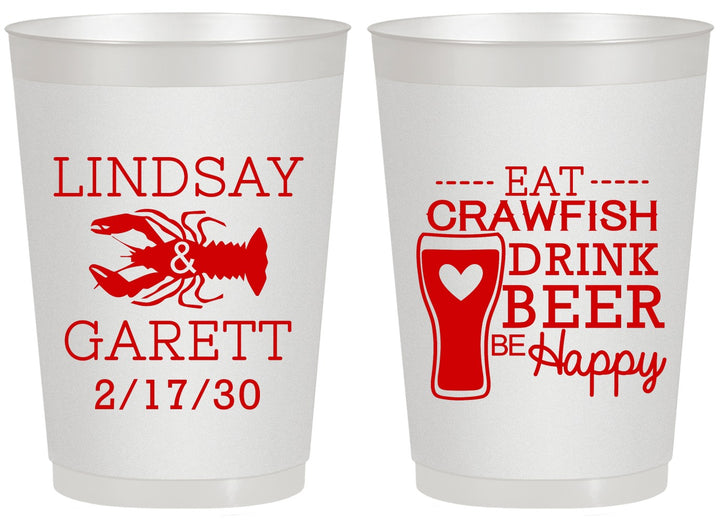 Personalized Wedding 20 oz Frosted Cups - Crawfish Boil | 333