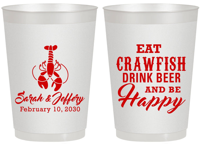 Personalized Wedding 20 oz Frosted Cups - Crawfish Boil | 335