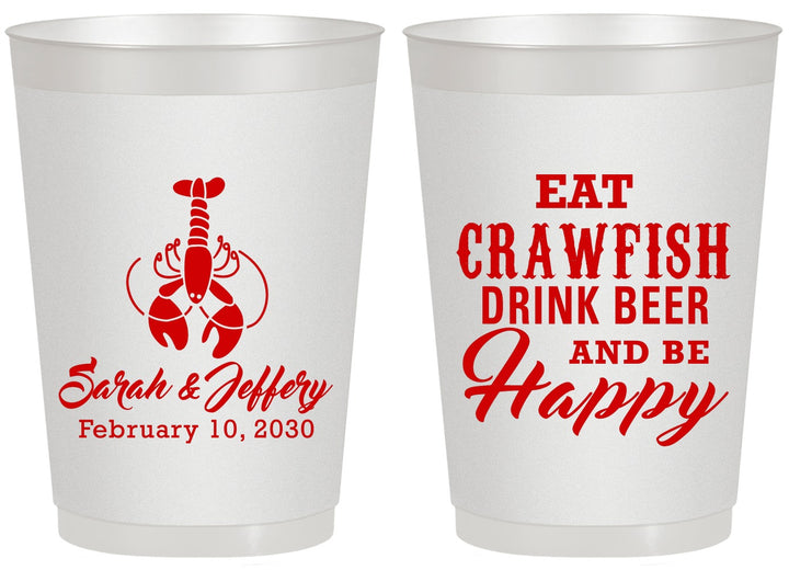 Personalized Wedding 20 oz Frosted Cups - Crawfish Boil | 335