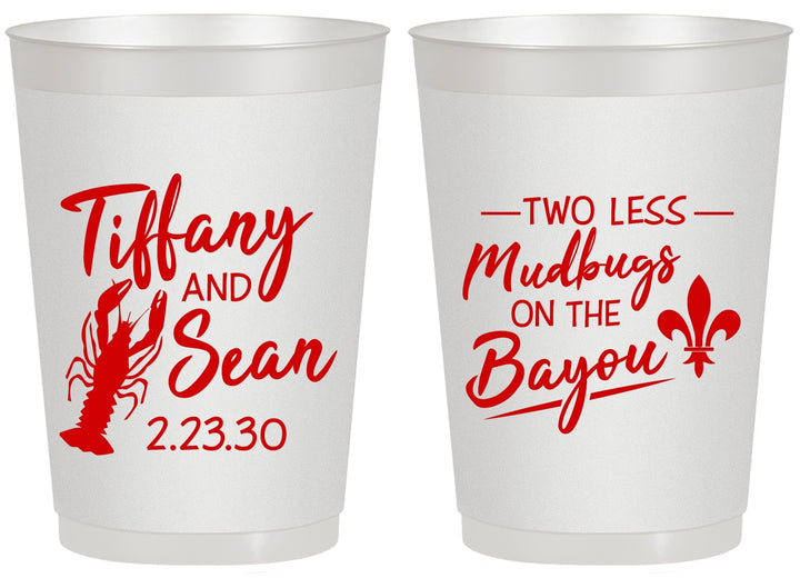 Personalized Wedding 20 oz Frosted Cups - Crawfish Boil Mudbugs | 336