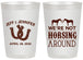 Personalized Wedding 20 oz Frosted Cups - Horseshoe | 340