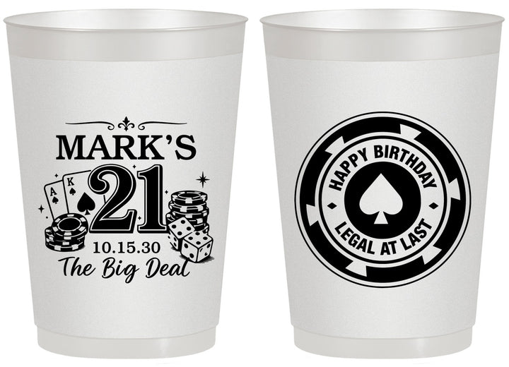 Personalized 21st Birthday 20 oz Frosted Cups - Legal At Last Vegas | 340004