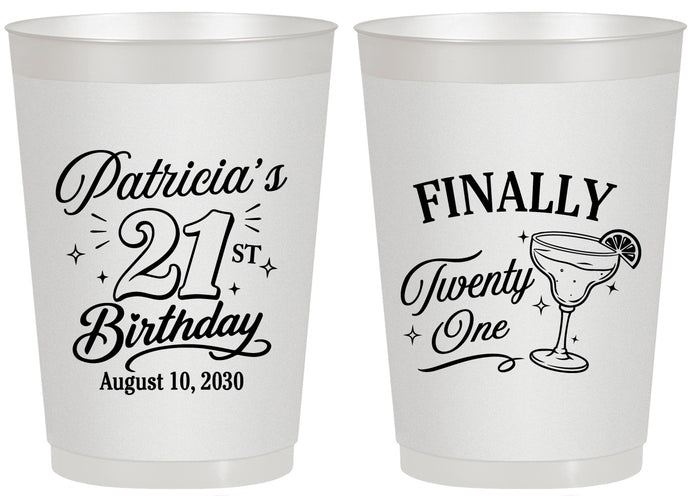 Personalized 21st Birthday 20 oz Frosted Cups - Finally Twenty One | 340008