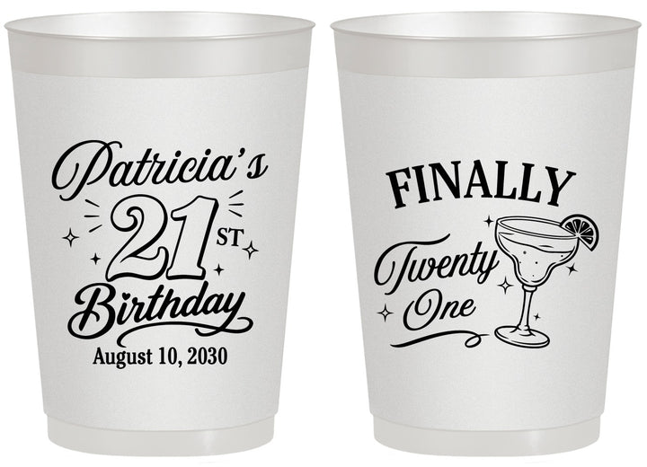 Personalized 21st Birthday 20 oz Frosted Cups - Finally Twenty One | 340008