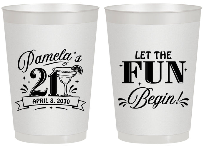 Personalized 21st Birthday 20 oz Frosted Cups - Let The Fun Begin | 340009