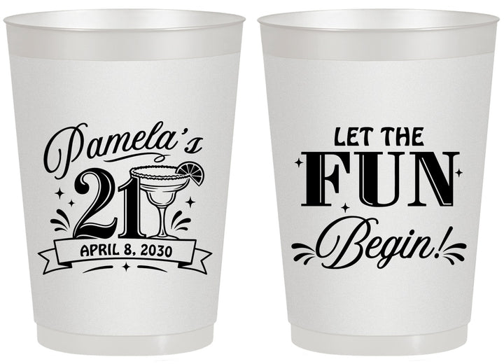 Personalized 21st Birthday 20 oz Frosted Cups - Let The Fun Begin | 340009