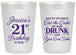 Personalized 21st Birthday 20 oz Frosted Cups - Candles Cake Drunk | 340010