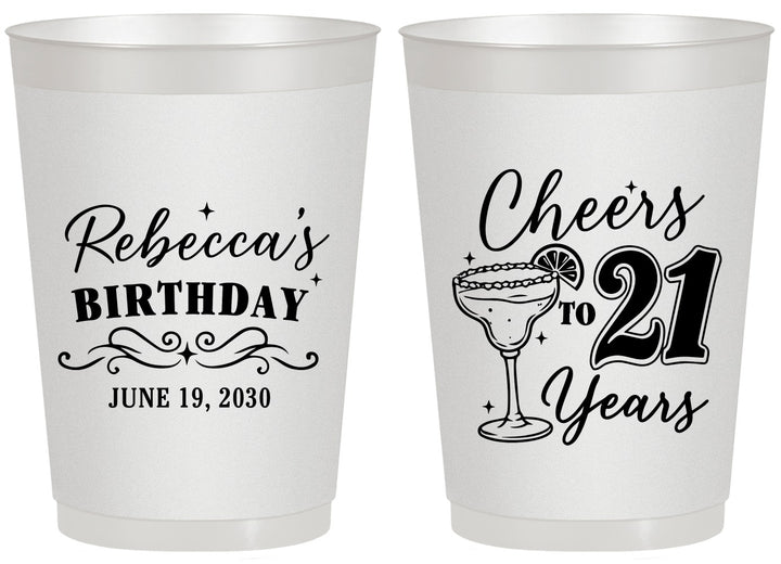 Personalized 21st Birthday 20 oz Frosted Cups - Cheers To Twenty One Years | 340019