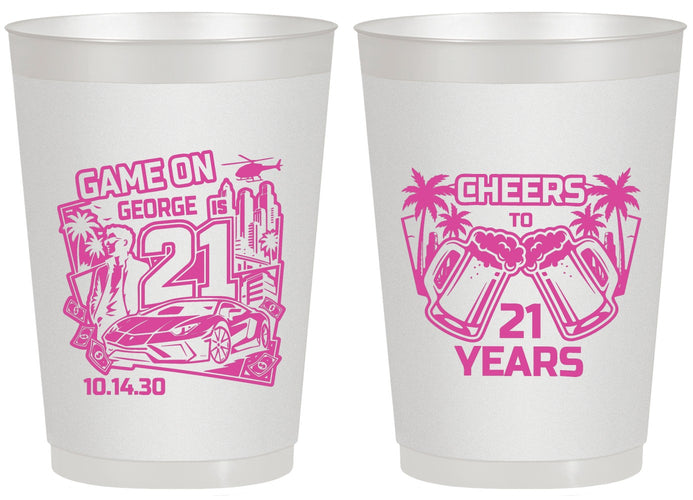 Personalized 21st Birthday 20 oz Frosted Cups - Video Game | 340024