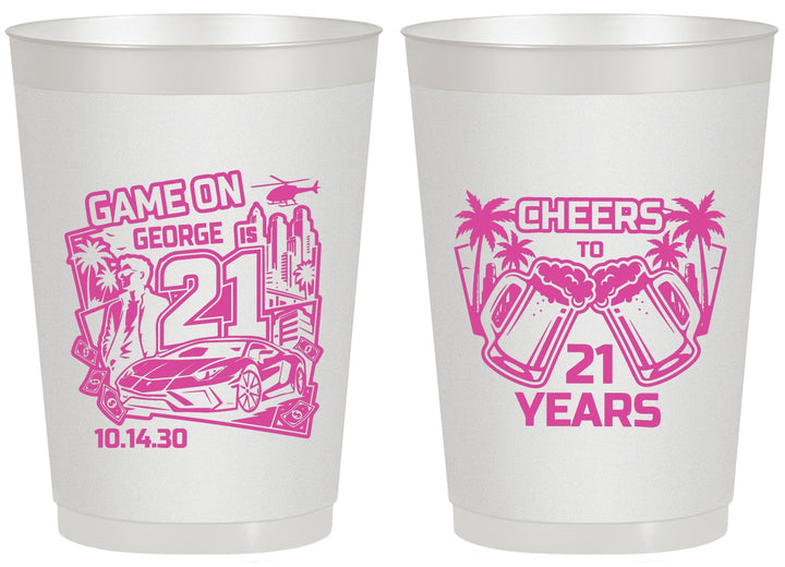 Personalized 21st Birthday 20 oz Frosted Cups - Video Game | 340024