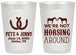 Personalized Wedding 20 oz Frosted Cups - Horseshoe | 342