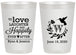 Personalized Wedding 20 oz Frosted Cups - Love Laughter Happily | 345