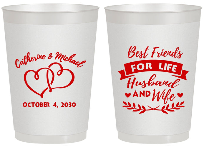 Personalized Wedding 20 oz Frosted Cups - Best Friends For Life | 349