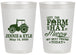 Personalized Wedding 20 oz Frosted Cups - Left The Farm Tractor | 351